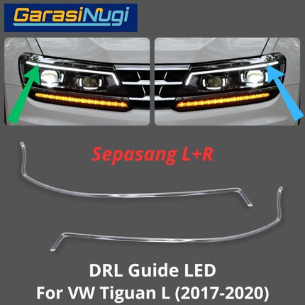 DRL Guide VW Tiguan L Tube Angel Eyes LED Lampu Senja 2017-2020
