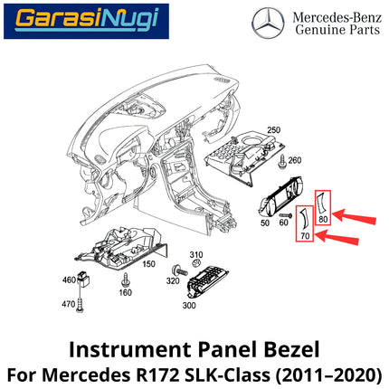 Interior Trim Mercy R172 Cover Penutup Kontrol Dashboard Mercedes SLK 11-20