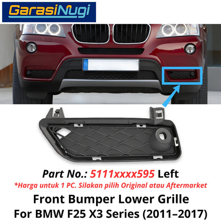 Front Lower For BMW F25 Grille Cover Penutup Bumper Depan Bawah X3