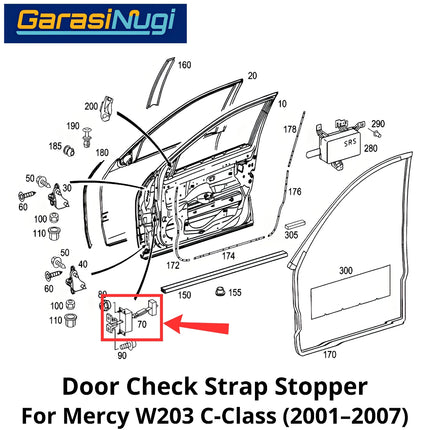 Door Check Strap Mercy W203 Stopper Penahan Tali Pengunci Pintu Depan Belakang C200