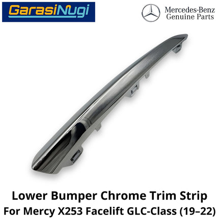 Lower Bumper Mercy X253 Lip Chrome Trim Strip Molding Bumper Depan Bawah Mercedes GLC