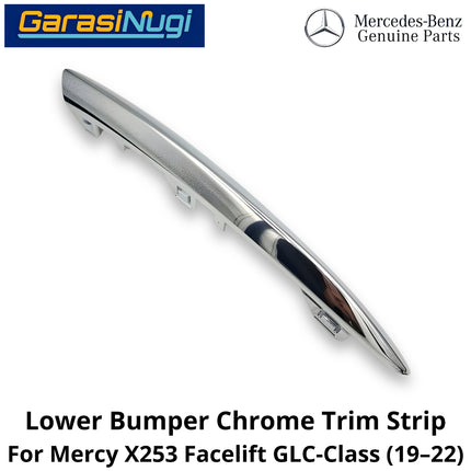 Lower Bumper Mercy X253 Lip Chrome Trim Strip Molding Bumper Depan Bawah Mercedes GLC