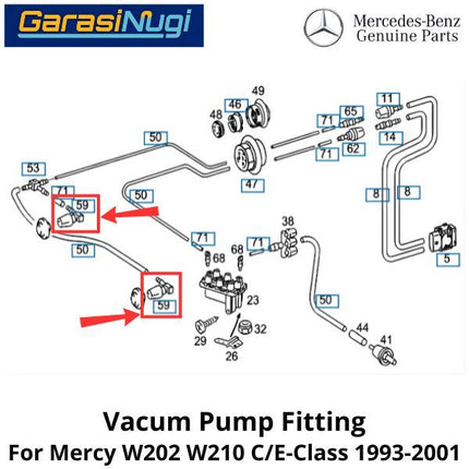 Vacuum Hose Mercy W202 W210 W140 Connector Konektor Selang Vakum Mercedes C200