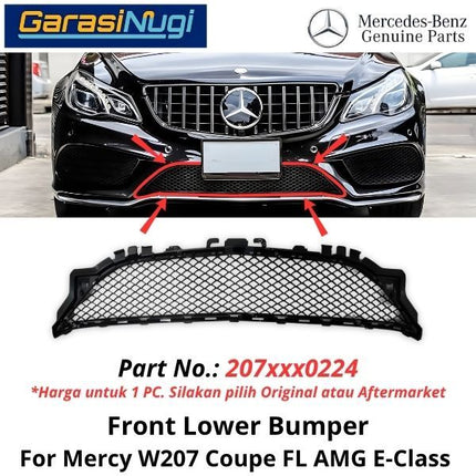 Lower Grille Mercy W207 Coupe AMG Grill Cover Bumper Depan Bawah Mercedes E250