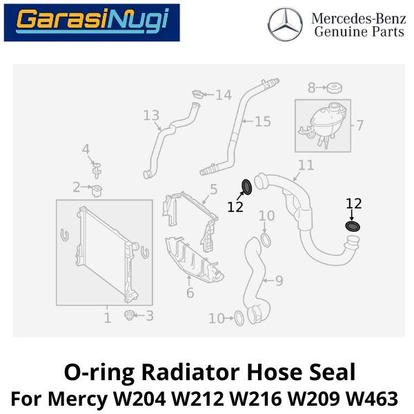 O-Ring Radiator Mercy W204 W212 W209 Coolant Seal Rubber Pipe Gasket C200 E200 CKL