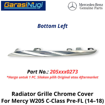 Chrome Trim Mercy W205 Pre-Facelift Mounting Grille Monting Grill Bumper Depan Mercedes C200