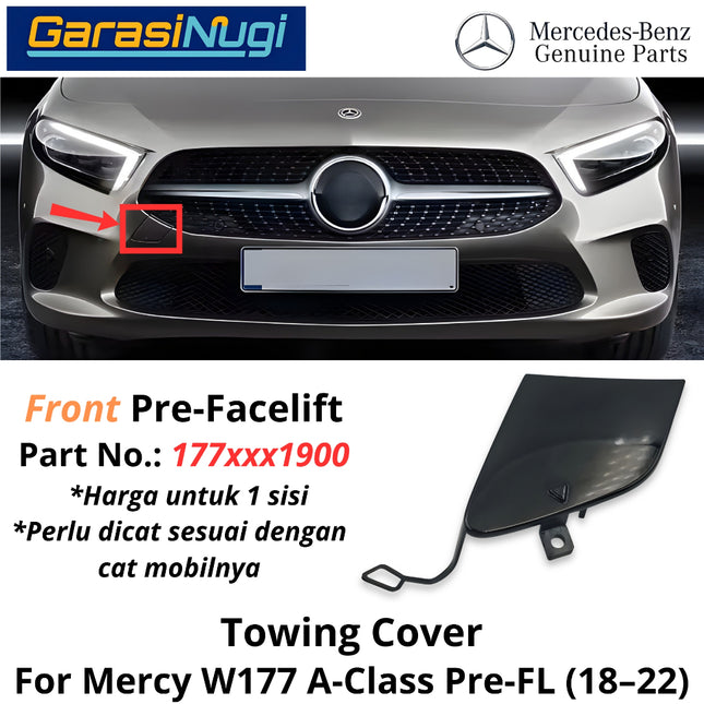 Towing Cover Mercy W177 Pre-Facelift Bumper Tow Tutup Lubang Derek Original Mercedes A200