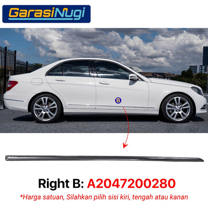 Chrome Stripe Mercedes W204 Garnish Moulding Bodi Samping Avantgarde Elegance C200 C300