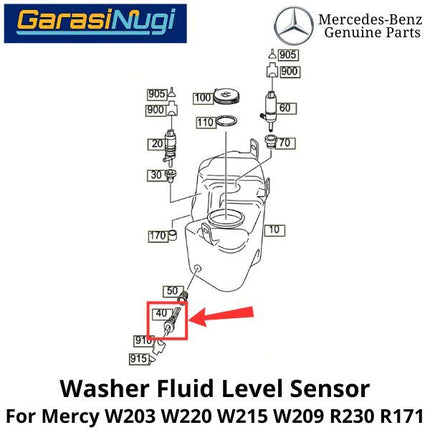 Washer Fluid Mercy W203 W220 W215 W209 Level Sensor Tingkat Cairan Pembersih Kaca Depan C200