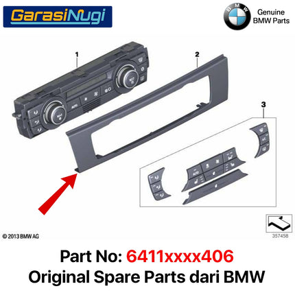 Cover Control Panel BMW E90 Penutup Trim Kontrol Dashboard Climate 320