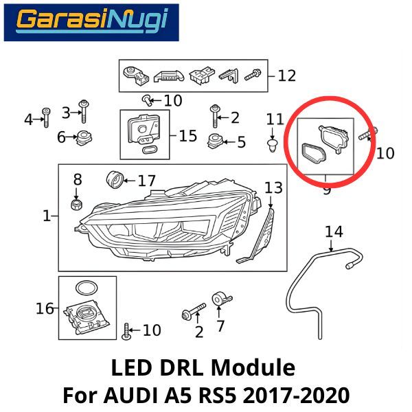 DRL LED Audi A5 S5 RS5 Turn Signal Module Lampu Sein 2017-UP