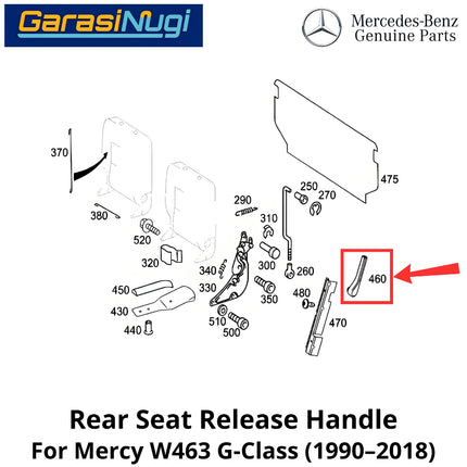Rear Seat Release Mercy W463 Handle Tarikan Sandaran Jok Belakang Mercedes G500