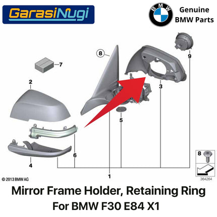 Mirror Frame Holder For BMW F30 E84 Bracket Kaca Spion Supporting Ring Grained 320 X1