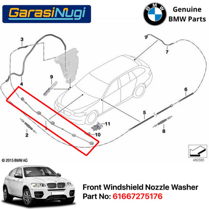 Front Windshield Nozzle Washer BMW E71 Nosel Pencuci Kaca Depan 61667275176 X6