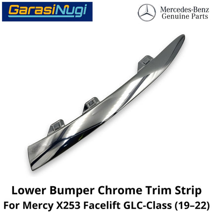 Lower Bumper Mercy X253 Lip Chrome Trim Strip Molding Bumper Depan Bawah Mercedes GLC
