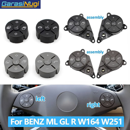 Steering Wheel Button Mercedes W164 W251 W219 W230 Tombol Stir Pengatur Volume Suara ML R CLS SL