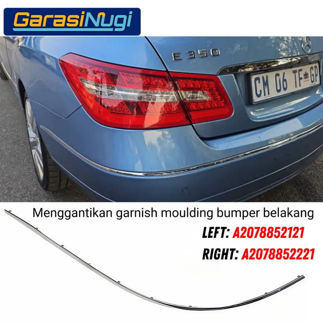 Chrome Stripe Mercedes W207 Pre-FL Garnish Moulding Bumper Belakang E250 E350