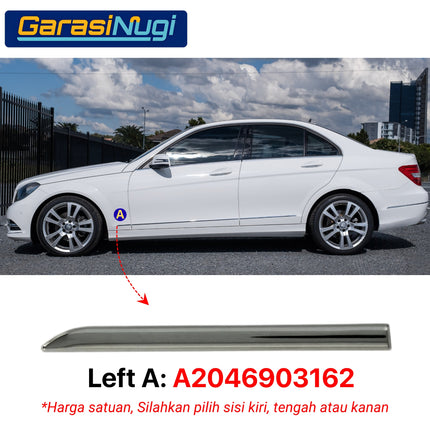 Chrome Stripe Mercedes W204 Garnish Moulding Bodi Samping Avantgarde Elegance C200 C300