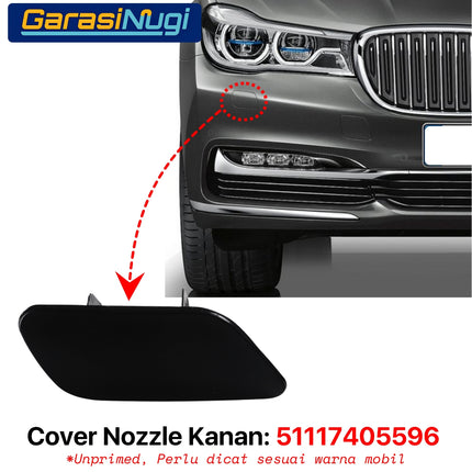 Cover Nozzle Washer For BMW G11 G12 Pre-LCI Tutup Lampu Bumper 720