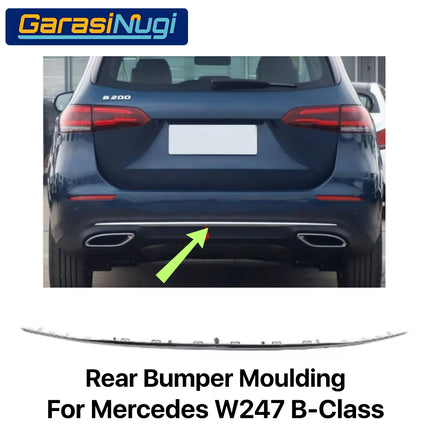 Chrome Stripe Mercy W247 Rear Garnish Moulding Bumper Belakang B200