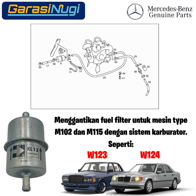 Fuel Filter For Mercy W123 W124 Saringan Karburator Mesin M102 M115 Petrol A0024770001 KL12