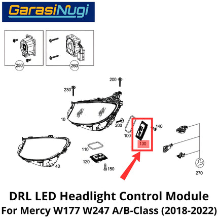DRL LED Driver Mercy W177 W247 Headlight Control Module Ballast Lampu A200 B200