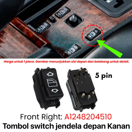 Window Switch Mercedes W124 W201 Sakelar Pengatur Jendela Mercy Boxer 230E 300E
