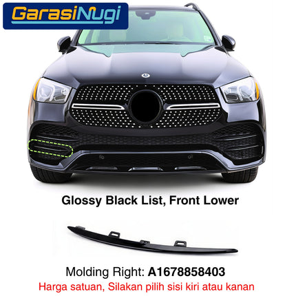 Front Lower Bumper Mercy W167 List Chrome Penutup Molding Bemper Depan Trim GLE