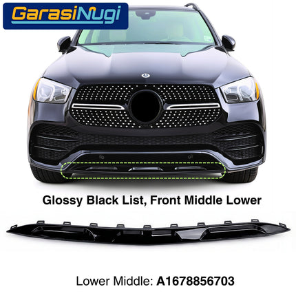 Front Lower Bumper Mercy W167 List Chrome Penutup Molding Bemper Depan Trim GLE