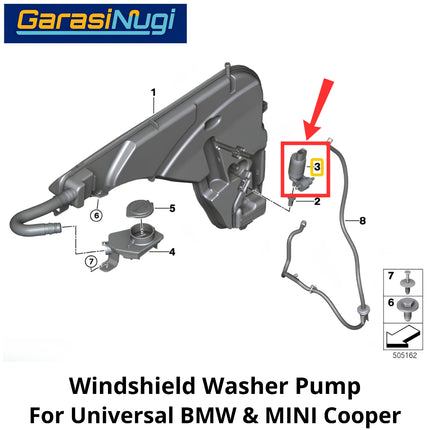 Windshield Washer Universal BMW/MINI Pump Actuator Pompa Cairan Pembersih Kaca Depan
