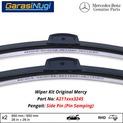 Mercedes W211 C219 R230 C199 Wiper Frameless Kit Kaca Depan Front Window E240 CLS350