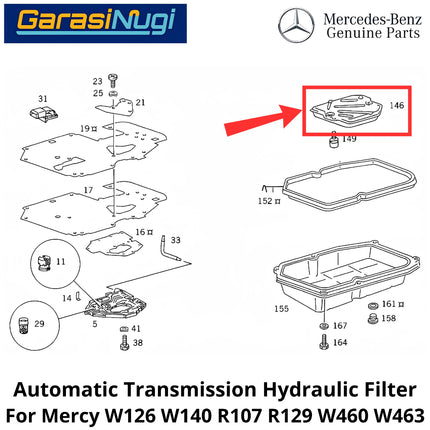Automatic Transmission For Mercy W126 W140 R129 W463 Hydraulic Filter Saringan Cairan Hidrolik Transmisi Mercedes S280 SL G500