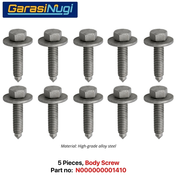 Body Screw Universal Mercedes N000000001410 Sekrup Baja Untuk Bodi Dan Trim Luar