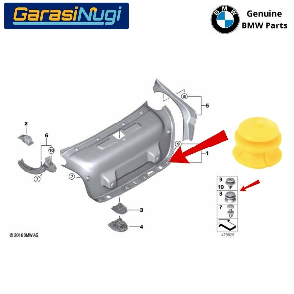 Clip Ball Attachment Universal BMW 07145A445B0 Klip Pengunci Trim Pintu Bagasi Original
