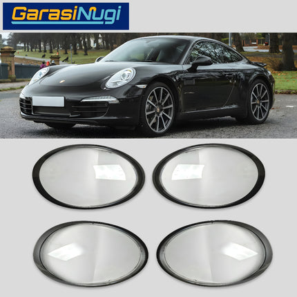 Mika Headlight Porsche 911 991 Lens Kaca Cover Lampu Depan 2016-2018