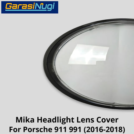 Mika Headlight Porsche 911 991 Lens Kaca Cover Lampu Depan 2016-2018