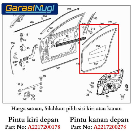Door Seal For Mercy W221 Karet Pintu Edge Protection Weatherstrip S300 S350