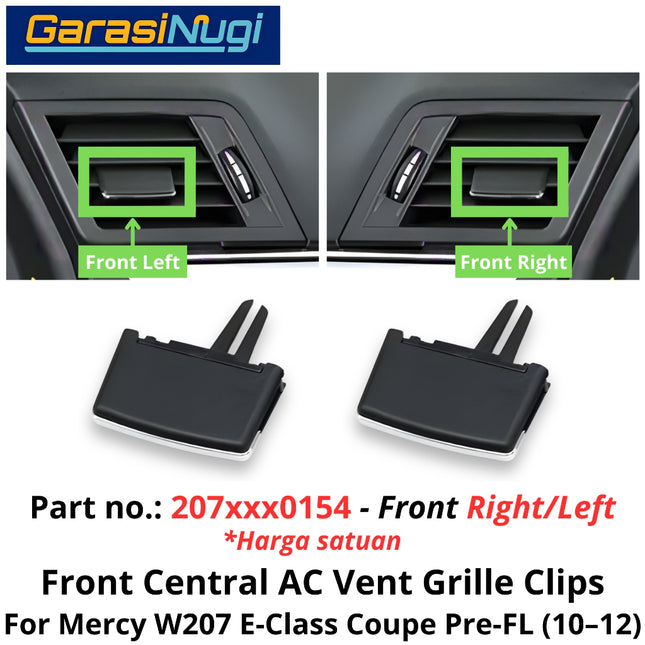 Front Air Conditioner Grill Mercy W207 Vent Slider Tab Clip Pegangan Klip Kisi-Kisi AC Mercedes E250 2010-2012