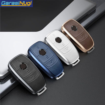 Key Case For Mercedes W177 Sarung Kunci Kulit Aluminium Leather Short Keychain