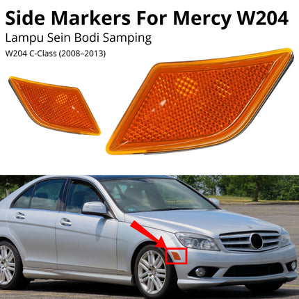Mercedes W204 Side Marker Lights Lampu Sein Samping LED Mercy C200 C250