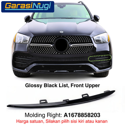 Front Lower Bumper Mercy W167 List Chrome Penutup Molding Bemper Depan Trim GLE