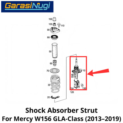 Shock Absorber Mercy W156 Strut Assembly Rakitan Peredam Kejut Depan Mercedes GLA 13-19