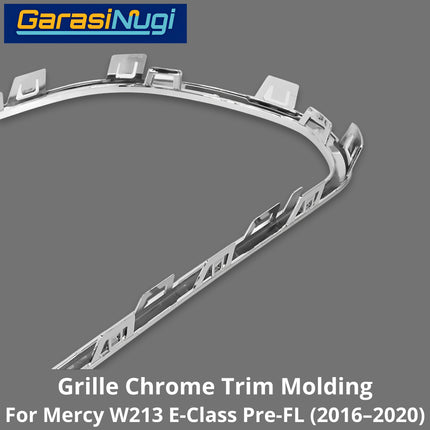 Grille Chrome Mercy W213 Pre-Facelift Trim Moulding Bumper Depan Molding Mercedes E200
