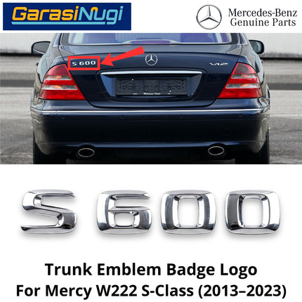 Rear Trunk Lid Mercy W222 S600 Emblem Logo Bagasi Belakang Original Mercedes-Benz