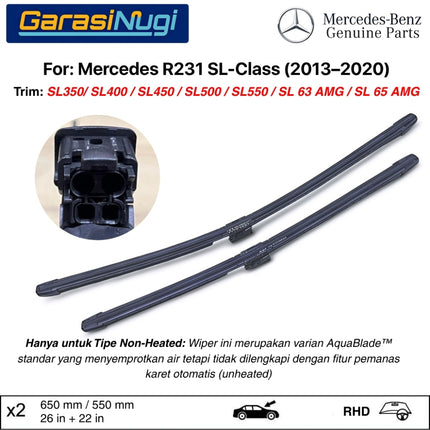 Mercedes R231 Gen 6 Wiper Magic Vision Control Kit Kaca Depan Front Window SL350 SL400