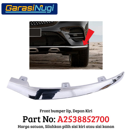 Lower Bumper Mercy W253 Lip Chrome Trim Strip Molding Bumper Depan Bawah GLC