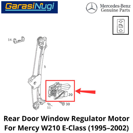 Power Window Mercy W210 Motor Lifter Drive Dinamo Jendela Pintu Mercedes E200
