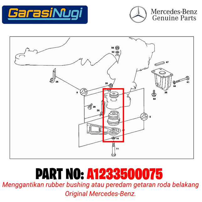 Rubber Bushing For Mercy W123 Karet Peredam Getaran Roda Belakang Rear Wheel E200
