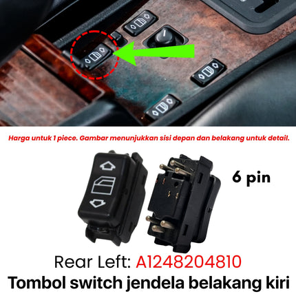 Window Switch Mercedes W124 W201 Sakelar Pengatur Jendela Mercy Boxer 230E 300E