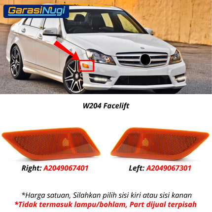 Mercedes W204 Side Marker Lights Lampu Sein Samping LED Mercy C200 C250